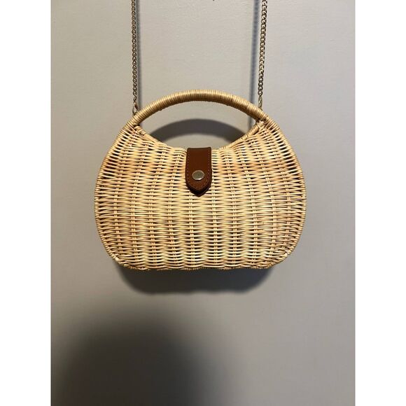 NWOT J.Crew Semicircle Rattan Clutch Style #BP512 - Picture 2 of 10